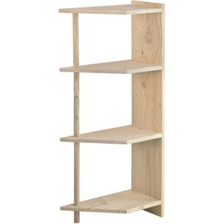 Etagère D'angle En Pin Brut Gala 4 Tablettes