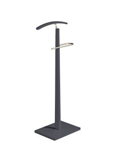 Valet De Nuit En Hêtre Massif Laqué Et Métal Chromé, Modèle Smart, Couleur Graphite.