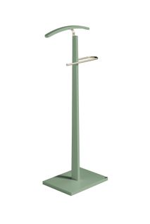 Valet De Nuit En Hêtre Massif Laqué Et Métal Chromé, Modèle Smart, Couleur Vert.