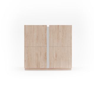 Meuble à Chaussures, Modèle Odda, Avec Deux Portes, En Couleur Chêne Clair Et Blanc