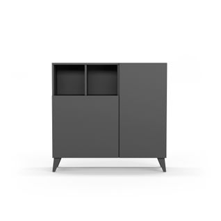 Meuble à Chaussures Modèle Oslo, Graphite Avec Portes Graphites.