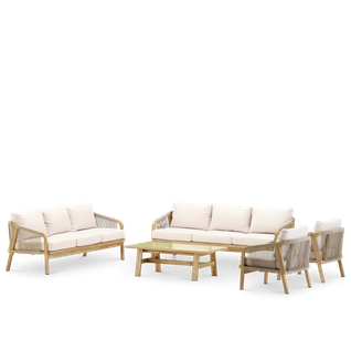 Set Jardin 8 Pl Table Céramique Vert Clair 125x65 - Siena Et Bisbal