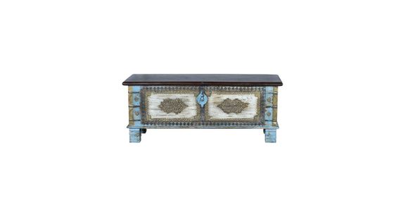 Coffre Bois, Bronze Multicolore 116x40x45cm - Bois-bronze