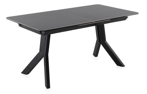 Table à Rallonge En Céramique Grise Avec Pieds En Métal 160/210x90
