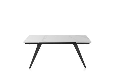 Table à Rallonge En Céramique Blanche 180/260x95