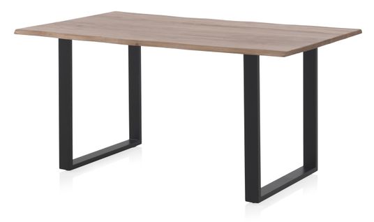 Table En Acacia Massif 180x90 Avec Pieds En Métal Noir