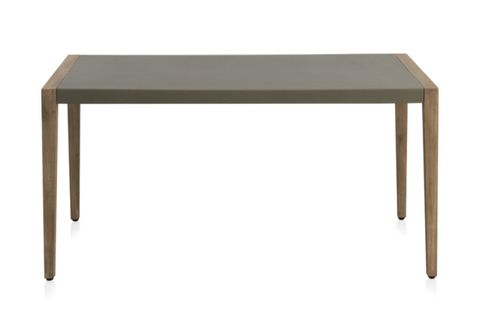 Table En Acacia Avec Plateau En Ciment Gris Clair 160x90 Cm