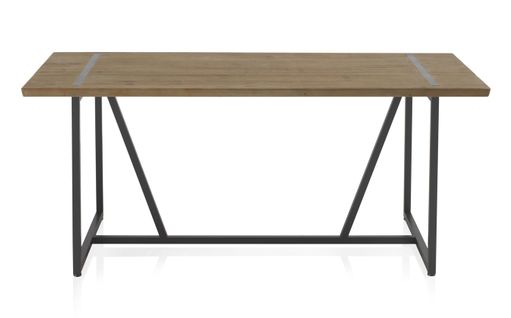 Table En Bois De Sapin 180x90 Avec Pieds En Métal Noir
