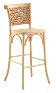 Lot De 2 Tabourets En Orme Avec Assise Et Dossier Tressés