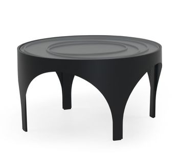 Table Basse En Métal Noir Avec Verre
