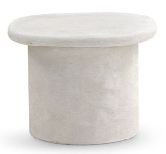 Table Basse En Polyrésine Couleur Ciment Blanc