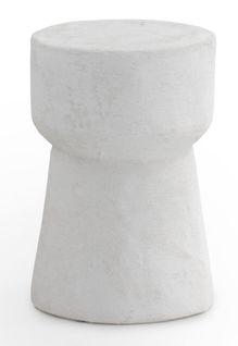 Table D'appoint En Polyrésine Couleur Ciment Blanc