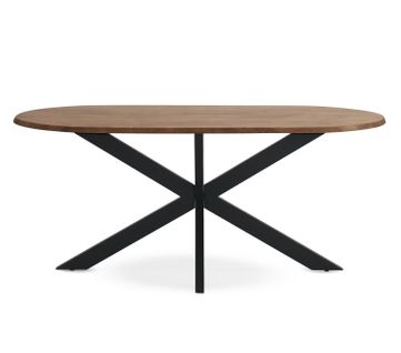 Table De Salle à Manger Ovale 180x90 En Bois D'acacia