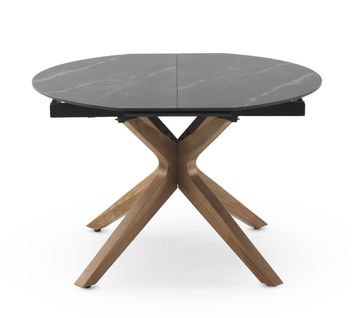 Table Extensible 120/160x90 Pieds En Chêne Et Plateau En Céramique