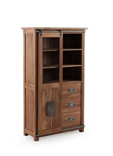 Vitrine En Bois Massif D'acacia Recyclé