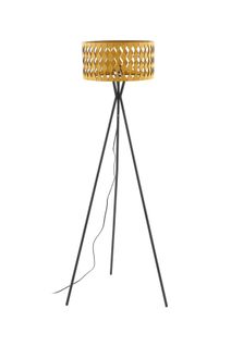 Lampe Sur Pied Avec Abat-jour En Contreplaqué Couleur Miel