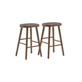 Lot De 2 Tabourets En Bois De Toon Couleur Noyer