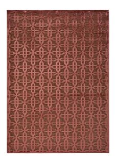 Tapis Géométrique à Relief Margot 809 Rouille 60x110 Cm