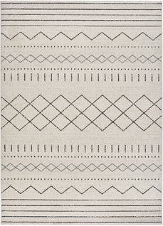 Tapis Intérieur 80x150 Cm Blanc Rectangulaire Akka Éthnique