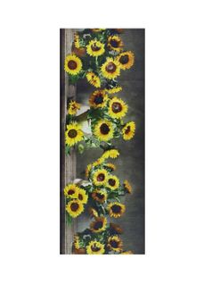 Tapis De Cuisine Fleurs Ricci Sunflowers Jaune/vert/gris 52x100 Cm