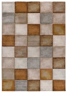Tapis Damier Lena 22605 Rouille/beige/gris 200x290 Cm