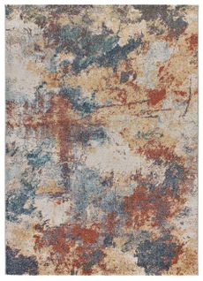 Tapis Extérieur Abstrait Luna 54569 Bleu/beige/rouille 160x230 Cm