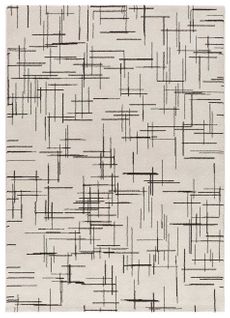 Tapis Géométrique Retro 12890 Blanc/noir 160x230 Cm