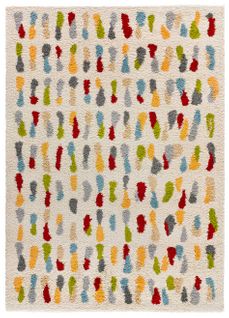 Tapis Shaggy Géométrique Bremen 8822 Crème/multicolore 160x230 Cm