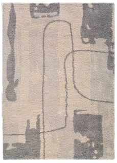 Tapis Intérieur 80x150 Cm Argent Rectangulaire Helia Shaggy Abstrait
