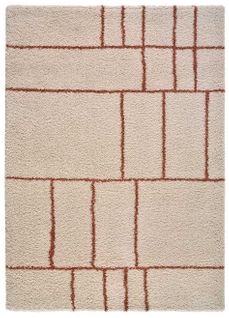 Tapis Shaggy Helia 8815 Beige/rouille 133x190 Cm