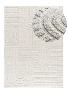 Tapis Géométrique à Relief Juno 54406 Blanc 126x190 Cm