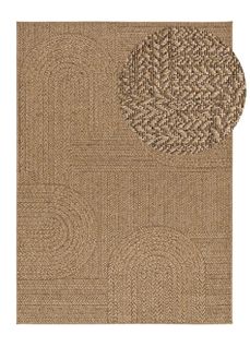 Tapis Extérieur Géométrique Effet Jute Acra 5006 Marron Clair 120x170 Cm