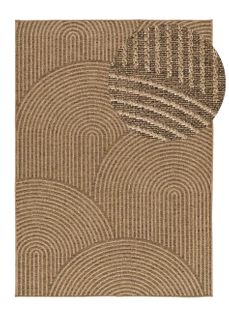 Tapis Extérieur Géométrique Effet Jute Acra 5042 Marron Clair 200x290 Cm