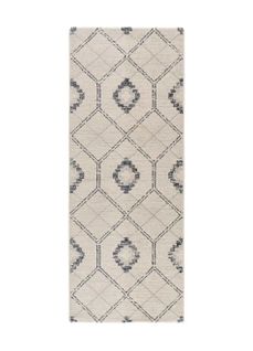 Tapis Géométrique Siroco 16806 Bleu / Crème 80x200 Cm