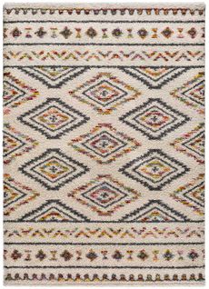 Tapis Shaggy Ethnique Kasbah 8627 Beige/multicolore 160x230 Cm