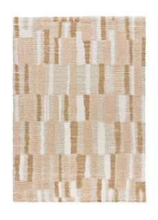 Tapis Shaggy Géométrique Serene Terra 8680 Beige 80x150 Cm