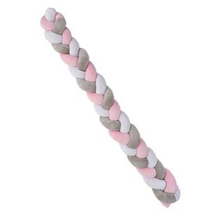 Tour De Lit Coussin Polyester Gris Et Rose 150 X 11 Cm