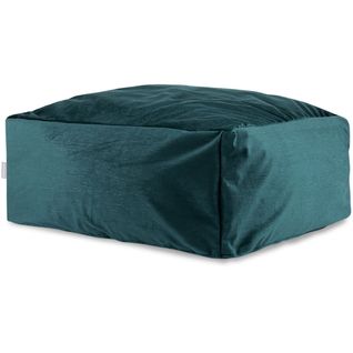 Pouf Uni Carré Moderne Velvet Corso Bleu Marine 50x50x25