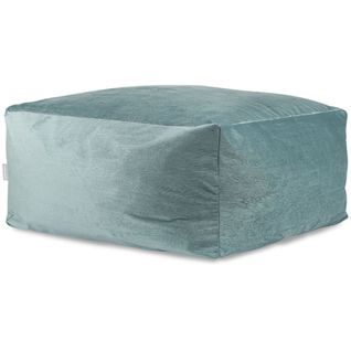 Pouf Uni Carré Moderne Velvet Corso Bleu 50x50x25