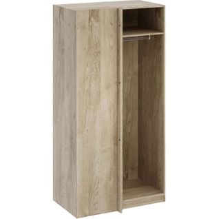 Module Armoire D'angle - Chene - 3 Étageres - 1 Tringle à Vetements - 100 X 66 X 200 Cm