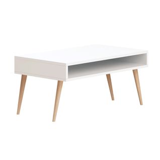 Table D’appoint Sena Design Panneau De Particules Plaqué Mélaminé En Couleur Blanc