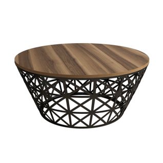 Table D’appoint Ganges Design Panneau De Particules Plaqué Mélaminé En Couleur Nogal Noir