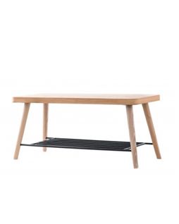 Banc Rustique En Hêtre Naturel - Bristol, Bois-clair, H.37cm, L.76cm, P.32cm