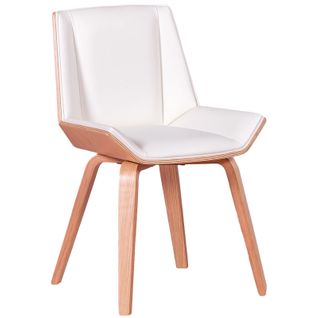 Chaise En Érable Avec Coussin En Simili - Nordic S, Blanc, H.80cm, L.50cm, P.48cm