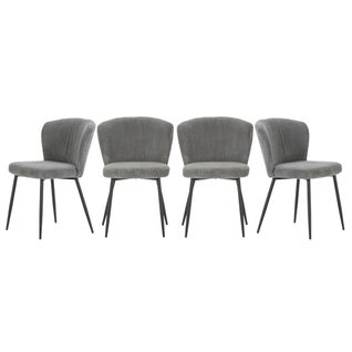 Lot De 4 Chaises En Tissu Avec Pieds En Métal L47 Cm
