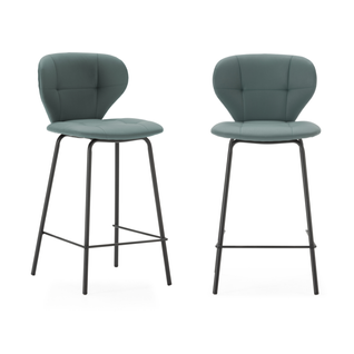 Lot De 2 Tabourets Avec Pieds En Métal Noir H67 Cm