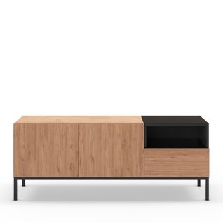 Meuble TV 2 Portes 1 Tiroir En Bois Et Métal L140cm