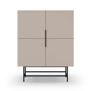 Buffet Haut 4 Portes En Bois Et Métal H128cm