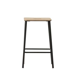 Lot De 2 Tabourets De Bar En Bois Et Métal H65cm