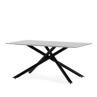 Table à manger SAKI L.160 cm effet travertin